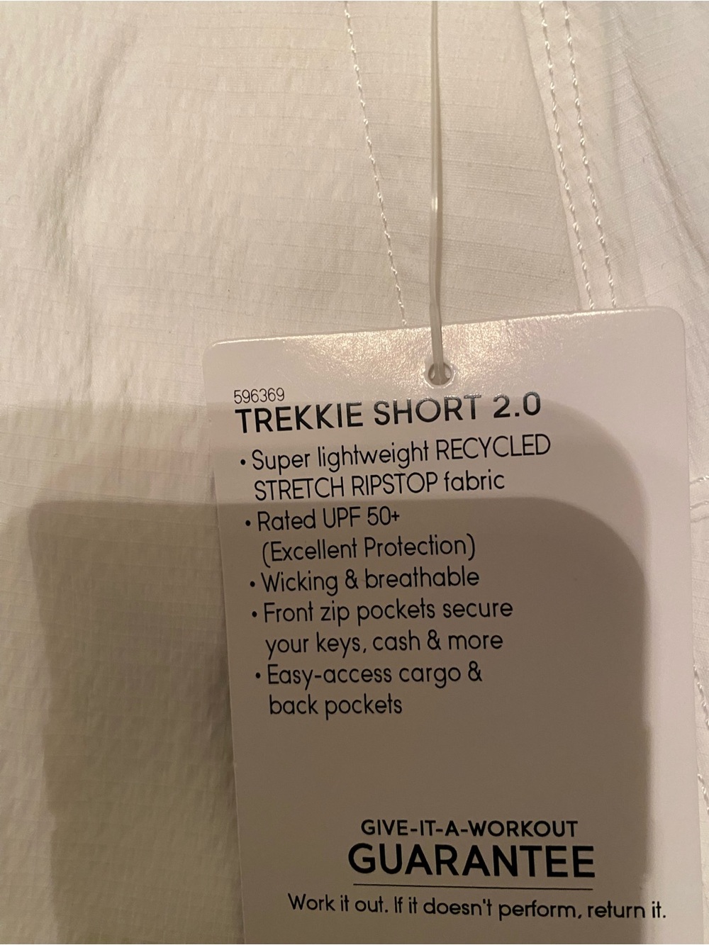 Athleta White Cargo Trekkie Shorts 2.0 with Stretch, Flap Pockets Front Zip - Picture 6 of 7